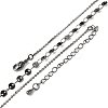 Brass Cable & Flat Sequin Chains Necklaces for Women NJEW-D302-40B-4