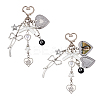 2Pcs ABS Plastic Imitation Pearl & Acrylic & Alloy Pendant Decorations KEYC-NB00029-1