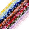 Transparent Crackle Baking Paint Glass Beads Strands DGLA-T003-01B-M-1