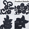 4 Pairs 2 Style Polyester & Nylon Embroidery Flower Lace Appliques DIY-GF0009-10-6