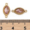 Ion Plating(IP) 304 Stainless Steel Cubic Zirconia Horse Eye Links Connector Charms STAS-K256-21G-03-3