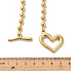 304 Stainless Steel OT Heart Pendant Ball Chain Necklaces for Women LS-NJEW-C088-05G-3
