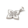 Rack Plating Brass Clear Cubic Zirconia Pendants X-KK-Z056-34P-01-2