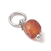 Natural Mixed Gemstone Faceted Cube Charms PALLOY-JF04818-4