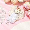 Angel Handmade Woven Macrame Cotton Thread Pendant Decorations HJEW-JM02454-04-2