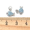 Brass Micro Pave Cubic Zirconia Pendants KK-U056-19P-3