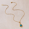 Vintage 304 Stainless Steel & Dyed Synthetic Turquoise Teardrop Pendant Necklaces for Women IA9439-4
