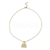 Golden Plated Brass Micro Pave Cubic Zirconia Pendant Necklaces LS-NJEW-L178-02G-03-2