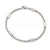Tarnish Resistant 201 Stainless Steel Box Chain Bracelets for Women BJEW-R318-03A-P-1