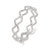 Non-Tarnish 304 Stainless Steel Wave Finger Rings for Women RJEW-G315-07A-P-1