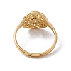 Ion Plating(IP) 201 Stainless Steel Flower Adjustable Ring for Women RJEW-C045-01G-3