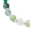 Natural White Moonstone & West African Jade & Green Aventurine & Dyed Persian Jade Round Beads Braided Bead Bracelets for Women BJEW-JB12917-05-3