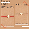10Pcs 10 Styles Heart & Star Brass Braided Bead Bracelets Set BJEW-AN0001-37-6