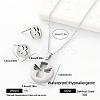Flat Round 304 Stainless Steel Pendant Necklace & Stud Earrings Set for Women Men NO8774-6-1