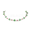 Christmas Theme Faceted Rondelle Glass & White Round ABS Plastic Imitation Pearl Beaded Necklaces for Women NJEW-JN05464-02-6
