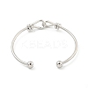 Cross Knot Brass Open Cuff Bangles for Women BJEW-G704-01P-3