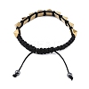Pyramid Synthetic Non-Magnetic Hematite Braided Bead Bracelets BJEW-E102-03-2