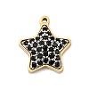 304 Stainless Steel Micro Pave Cubic Zirconia Charms STAS-I356-04G-08-1