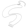 304 Stainless Steel 11:11 Number Rectangle Pendant Necklace with Cable Chains for Women NJEW-NH0001-04P-2