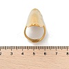 Oval 304 Stainless Steel Open Cuff Rings for Women RJEW-Q007-01G-5