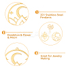 12Pcs 6 Style 201 Stainless Steel Pendants STAS-DC0014-35-5