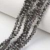 Electroplate Transparent Glass Beads Strands EGLA-A034-T2mm-P18-1