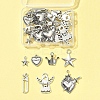 40Pcs 7 Styles Tibetan Style Alloy Pendants FIND-FS0004-31-6