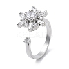Snowflake Rotatable Open Cuff Rings for Women LS-RJEW-S402-11P-1