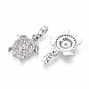 Brass Micro Pave Cubic Zirconia Pendants KK-N257-04P-2
