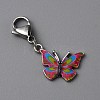 Butterfly Alloy Enamel Pendant Decoration LS-HJEW-WH0042-73F-1