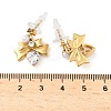 304 Stainless Steel Micro Pave Cubic Zirconia Bowknot Dangle Stud Earrings LS-EJEW-U065-03G-01-3