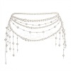 Summer Beach Alloy Imitation Pearl Tassel Waist Beads for Bikini WG13900-01-3