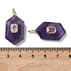 Natural Amethyst Faceted Pendants G-F819-01G-03-3