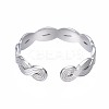 Non-Tarnish 304 Stainless Steel Twist Wrap Open Cuff Ring for Women RJEW-T023-07P-2
