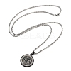 Retro Mandala 201 Stainless Steel Box Chain Constellation Pendant Necklaces for Women Men NJEW-M223-01B-3