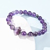 Natural Amethyst Beaded Stretch Bracelet for Women BJEW-A145-01F-3