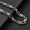 304 Stainless Steel Oval Infinity Link Chain Necklaces for Women Men NJEW-K249-20C-P-3