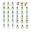 33Pcs 11 Styles Glass Cork Bottles Ornament AJEW-PH0025-20-6
