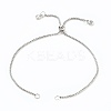 Adjustable 304 Stainless Steel Box Chain Slider Bracelet/Bolo Bracelets Making AJEW-JB00781-01-1