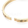 Roman Numeral Brass Hinged Bangle with Crystal Rhinestone for Women BJEW-S118-126G-3