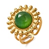 Round Natural Mixed Stone Finger Rings RJEW-Q822-16G-2