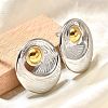 304 Stainless Steel Two Tone Stud Earrings EJEW-F355-02GP-01-4