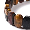 Natural Tiger Eye Oval Beaded Stretch Bracelet G-E010-01G-3