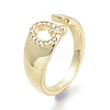 Brass Micro Pave Clear Cubic Zirconia Cuff Rings RJEW-F103-13Q-G-3