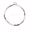 Natural Rose Quartz & Quartz Crystal & Amethyst & Howlite & Apatite & Carnelian & Citrine & Tiger Eye & Green Aventurine Chip Beaded Necklaces NJEW-JN05099-6
