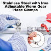 20Pcs 201 Stainless Steel with Iron Adjustable Worm Gear Hose Clamps STAS-UN0060-93A-5