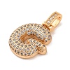 Brass Micro Pave Cubic Zirconia Pendants KK-C076-29G-G01-2