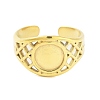 Real 18K Gold Plated 304 Stainless Steel Open Cuff Rings for Women LS-RJEW-B061-01G-03-2