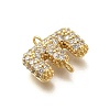 Brass Micro Pave Cubic Zirconia Letter Links X-KK-I717-04E-2
