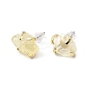 Raw Rough Natural Lemon Quartz Stud Earrings EJEW-R148-01LG-04-2
